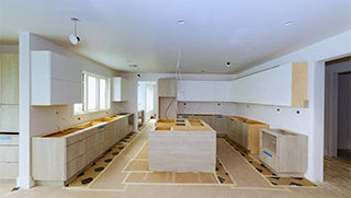 unfinished kitchen cabinets inside new construction home in Florida unfinished kitchen cabinets inside new construction home in Florida